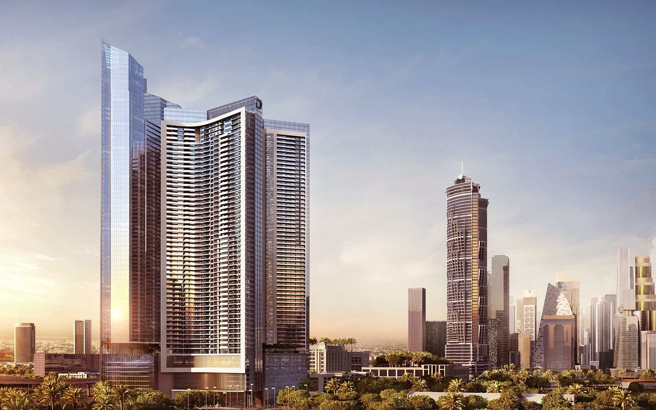 Aykon Heights residential complex with views of the harbor, water channel and city, Business Bay ...