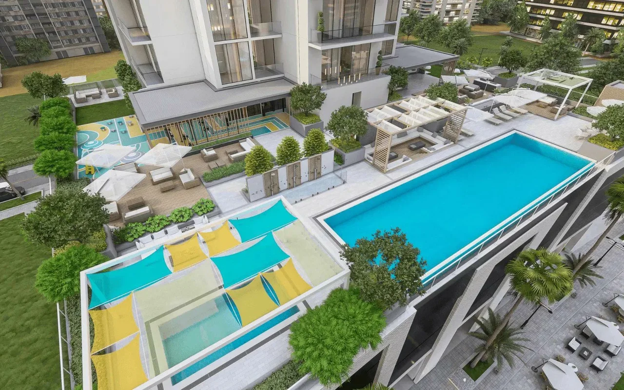Residential complex Residential complex with terrace and swimming pool, on the shores of the Dubai Water Canal, in t ... — 2
