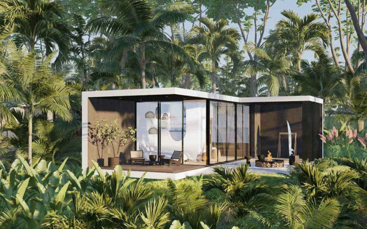 Beachfront villas in a residential complex in the best surfing spot in Bali, Indonesia