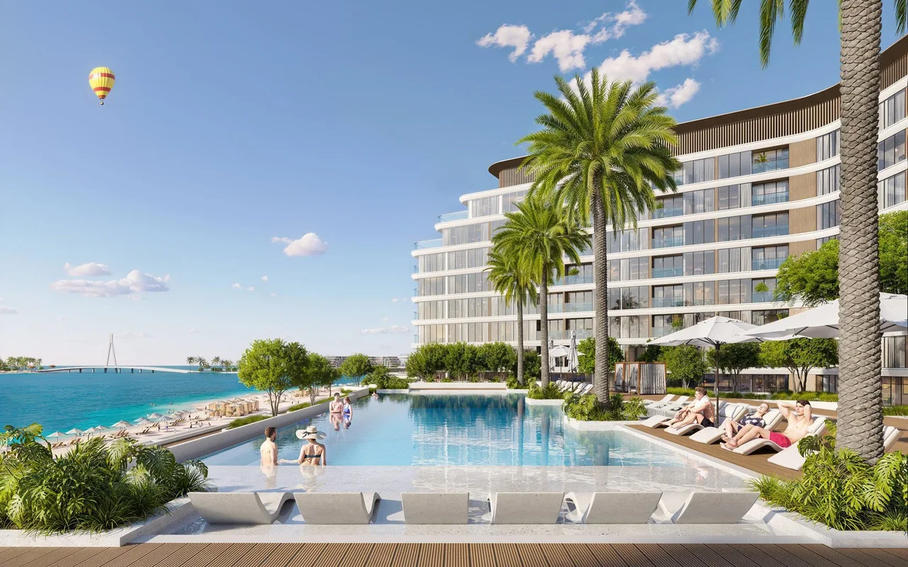 Апартаменты в комплексе New Selene Beach Residences with a lagoon, a swimming pool and parks, Al Seanneeah, Dubai, UAE, Абу-Даби
