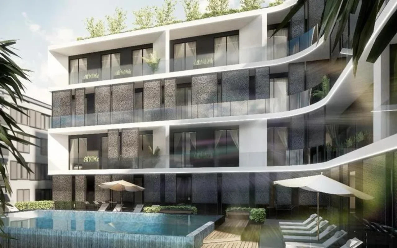 Cozy residential complex Trafford Residences with a wide range of amenities in Dubai South area, UAE