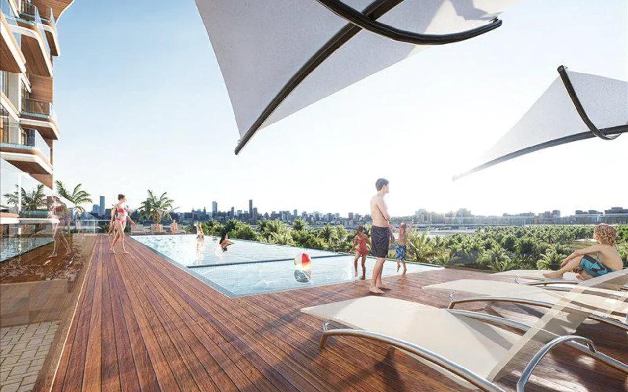 Residential complex New Bonds Avenue Residences with swimming pools, mini golf and gardens, Dubai Islands, Dubai, UAE — 11