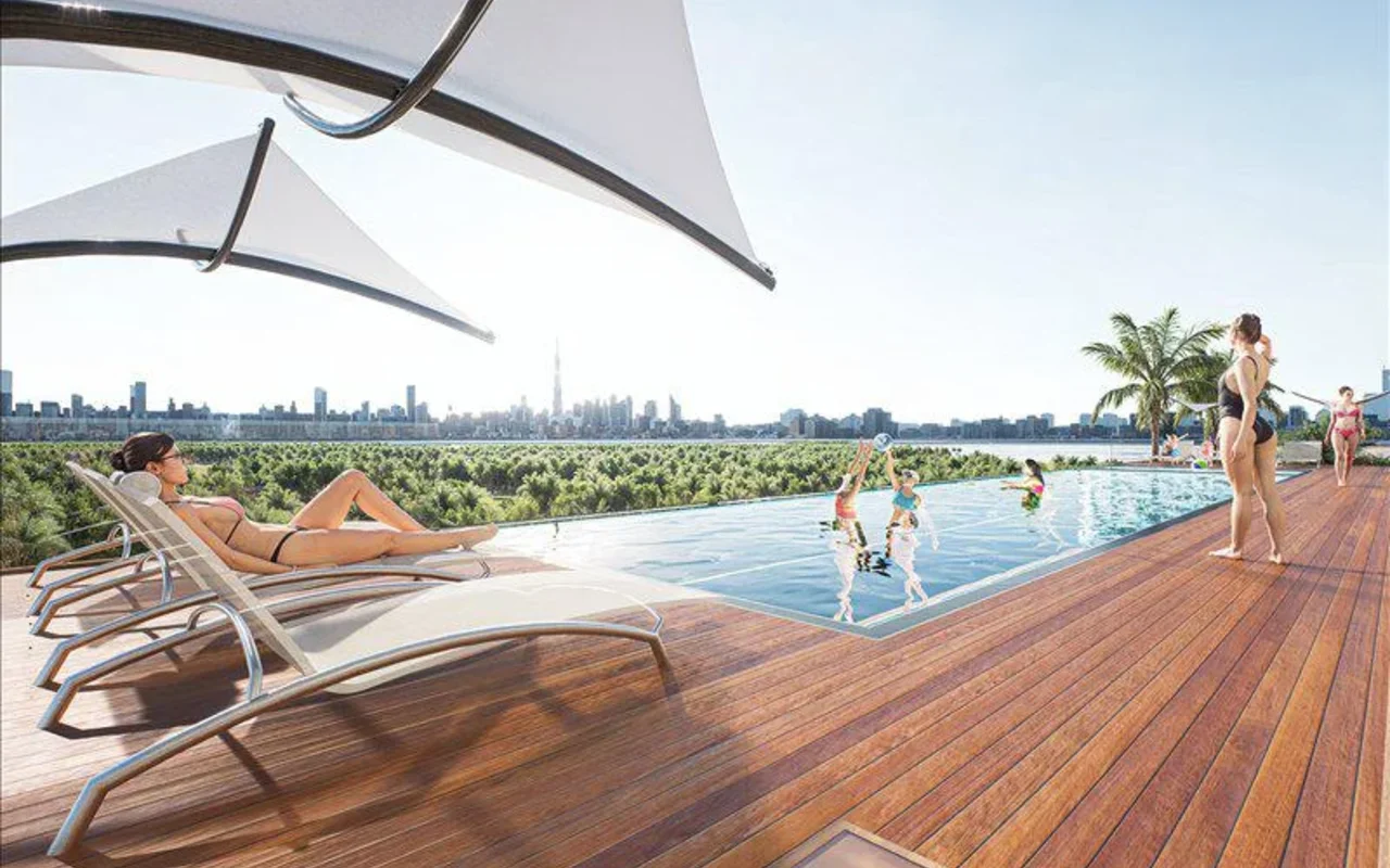 Residential complex New Bonds Avenue Residences with swimming pools, mini golf and gardens, Dubai Islands, Dubai, UAE — 10