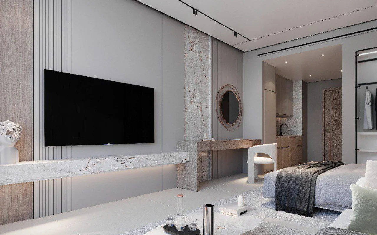 Residential complex New complex of furnished apartments Voxa with swimming pools and a mini golf, JVT, Dubai, UAE — 3