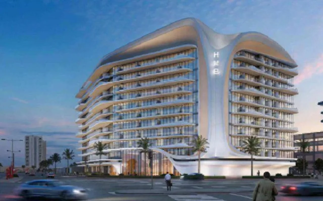 New residence Beverly Grande with a swimming pool, restaurants and a school, Motor City, Dubai, UAE