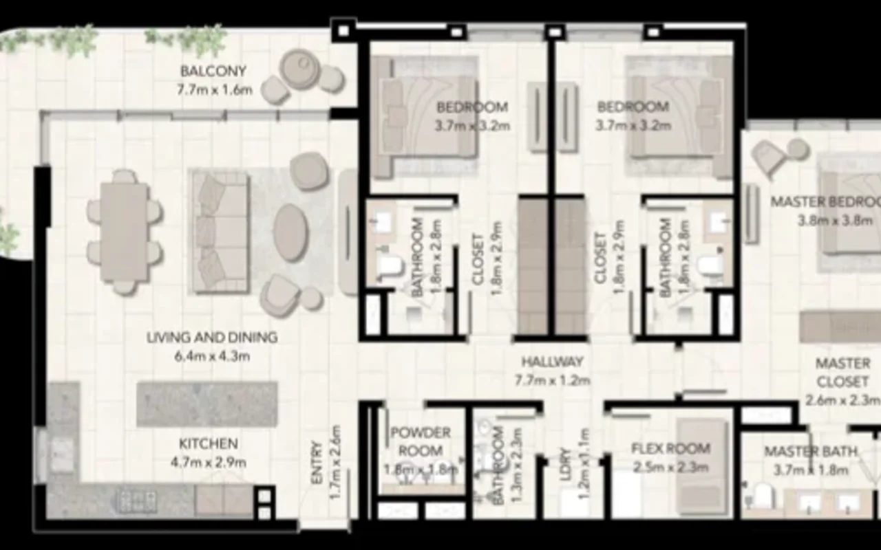 1 bedroom apartment 60 m² Dubai, United Arab Emirates — 12