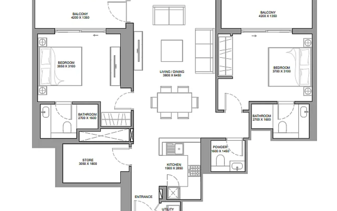 Апартаменты в комплексе Modern Apartments with Stunning City Views in Meydan, Dubai, Дубай — 15