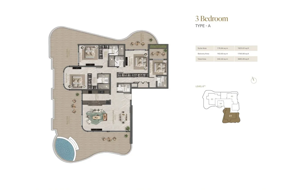 Residential complex La Perla: Living with a Sea View on Al Marjan Island. — 9